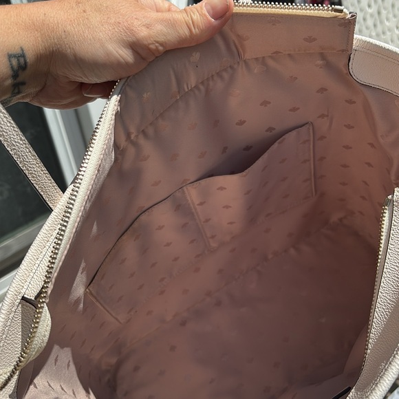 Kate Spade zip top tote bag bone color - Picture 7 of 12